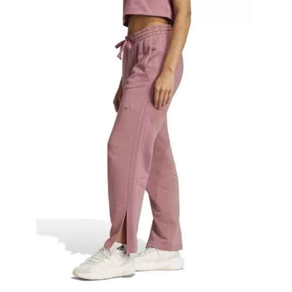 Adidas Preloved Crimson All Szn French Terry 3-Stripes Straight Leg  Women Sz L - Picture 1 of 6